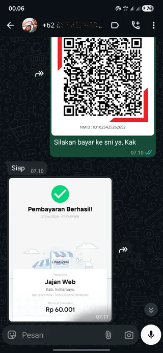 Testimoni ChatGPT Workspace (Business) — screenshot asli pelanggan Jajan Web