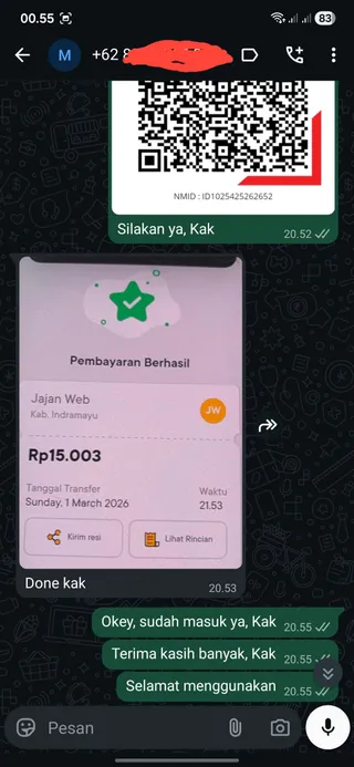 Testimoni Google AI Pro 2 TB — screenshot asli pelanggan Jajan Web