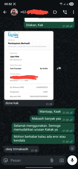 Testimoni Google AI Pro 2 TB — screenshot asli pelanggan Jajan Web