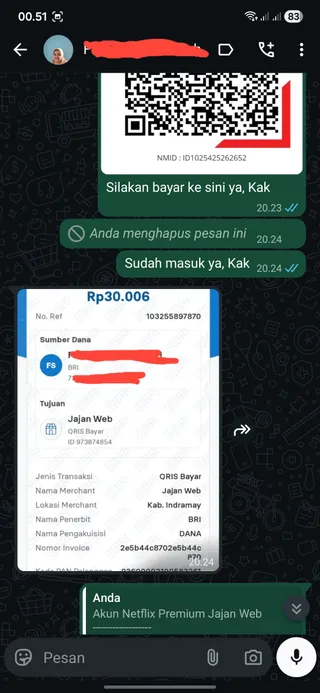 Testimoni Canva Pro Bisnis (Tim) — screenshot asli pelanggan Jajan Web